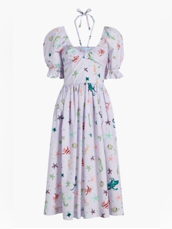 Hill House Dresses & Skirts - Hill House Ophelia Nap Dress Sea Creatures Puff Sleeve Medium Resort Wear EUC